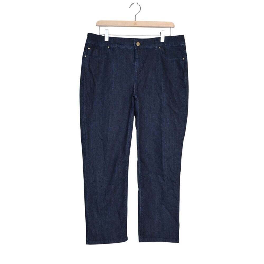 Chico's Platinum Women's 12 Chico's 2 Ultimate Fit Dark Wash Straight Crop Jean